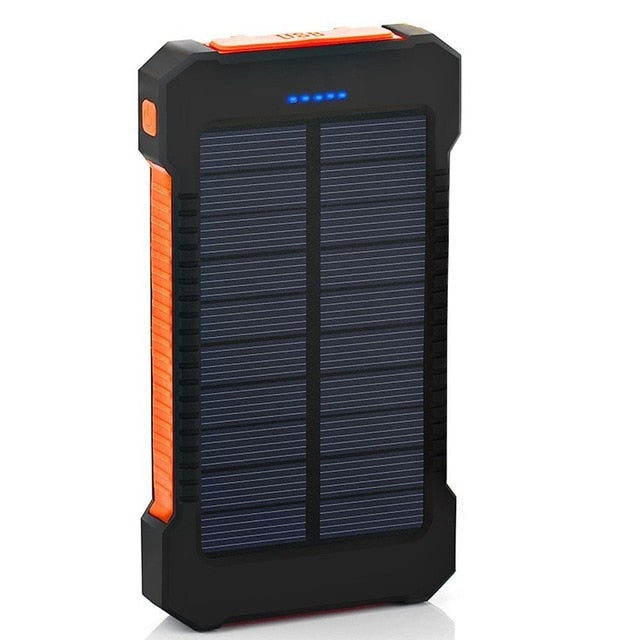 Solar Power Bank 20000mAh Waterproof with LED Light