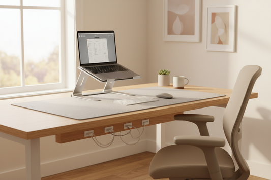 Best ergonomic desk accessories 2026 - laptop stand, desk mat, cable management for proper posture