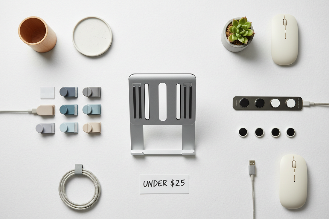 Best home office gadgets under $25 in 2026 - cable clips, laptop stand, affordable desk accessories