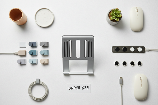 Best home office gadgets under $25 in 2026 - cable clips, laptop stand, affordable desk accessories