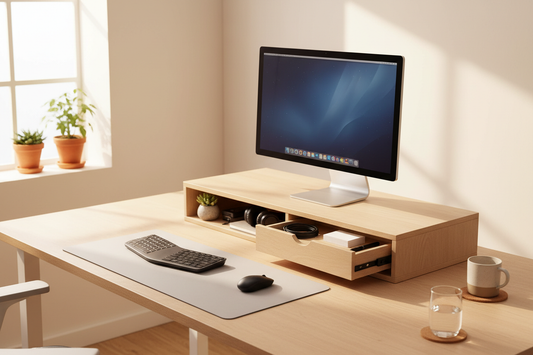 Best monitor stands with storage 2026 - drawer-style monitor riser and wooden organizer comparison