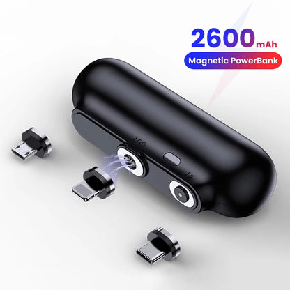 Magnetic Mini Power Bank 2600mAh | MagSafe-Style Snap Charger