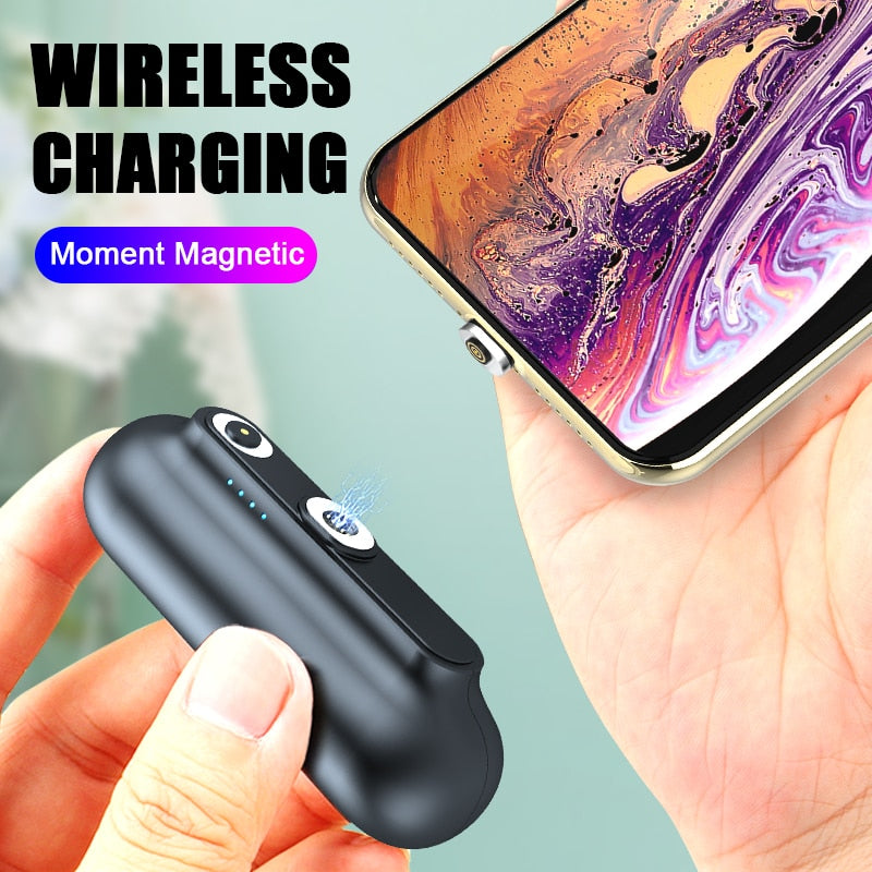 Magnetic Mini Power Bank 2600mAh | MagSafe-Style Snap Charger