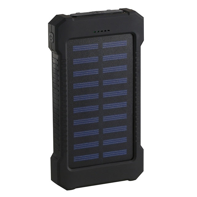 Solar Power Bank 20000mAh Waterproof with LED Light