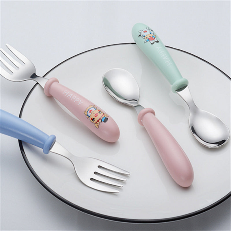 Toddler Cutlery Set – Stainless Steel Spoon & Fork with Case