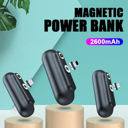 Magnetic Mini Power Bank 2600mAh | MagSafe-Style Snap Charger
