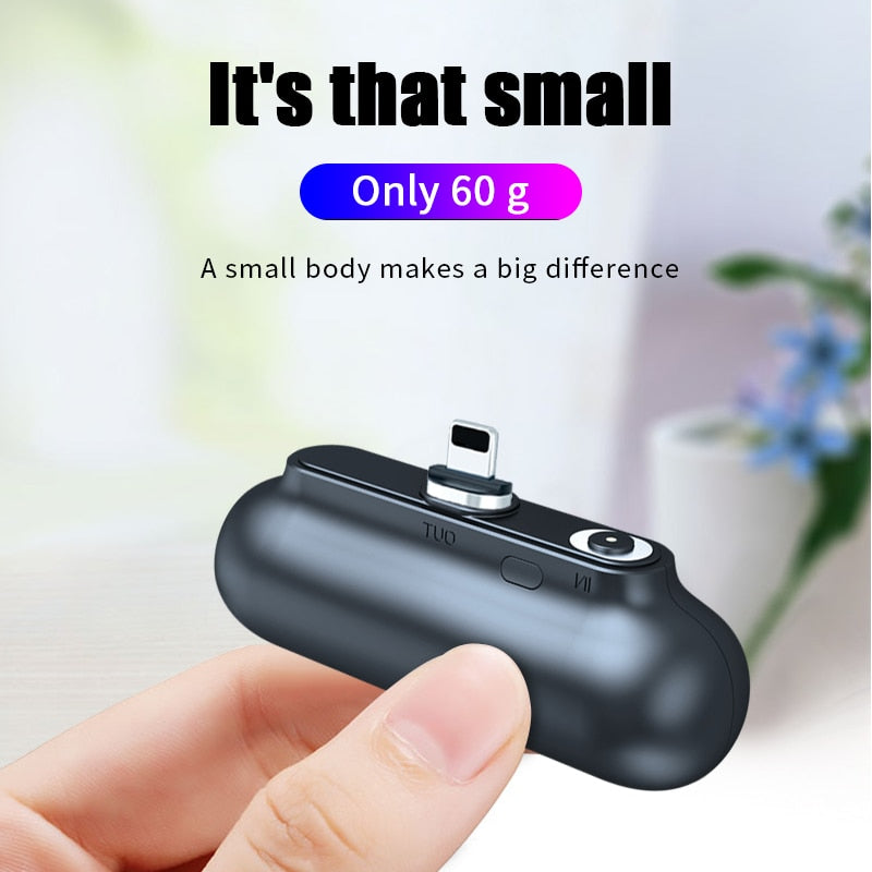 Magnetic Mini Power Bank 2600mAh | MagSafe-Style Snap Charger