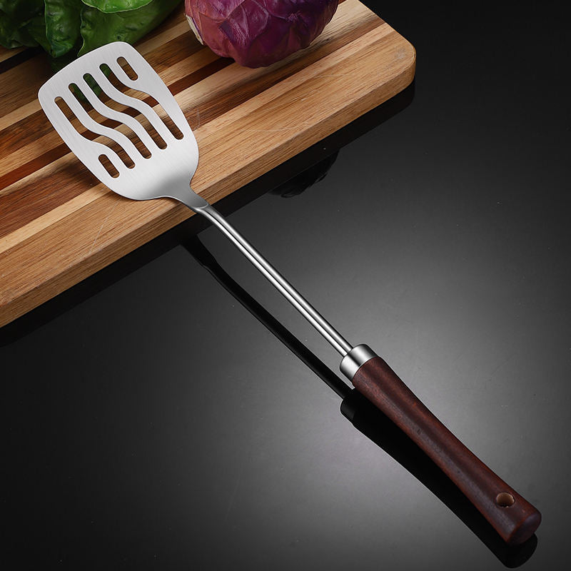 Stainless Steel Kitchen Utensil Set – Wooden Handle