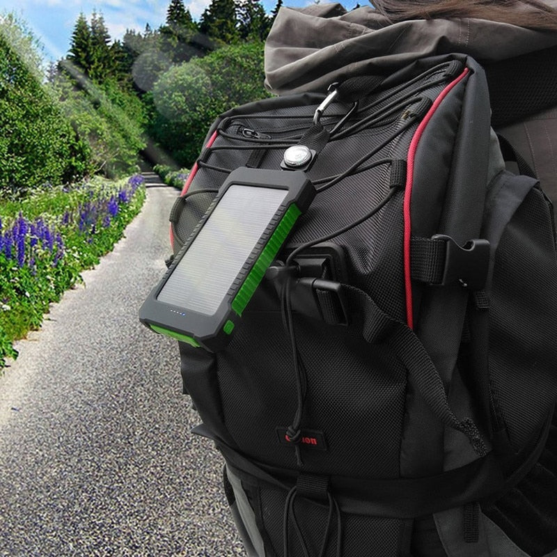 Solar Power Bank 20000mAh Waterproof with LED Light
