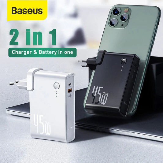 Baseus GaN 2-in-1 Power Bank & Wall Charger 10000mAh 45W