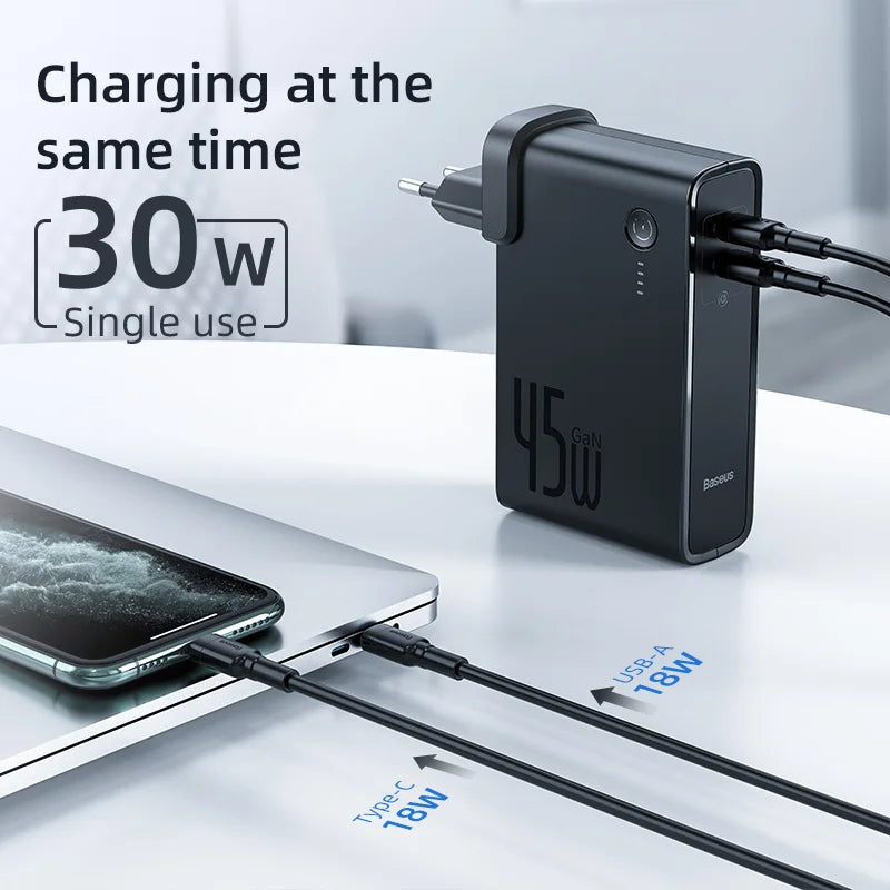 Baseus GaN 2-in-1 Power Bank & Wall Charger 10000mAh 45W