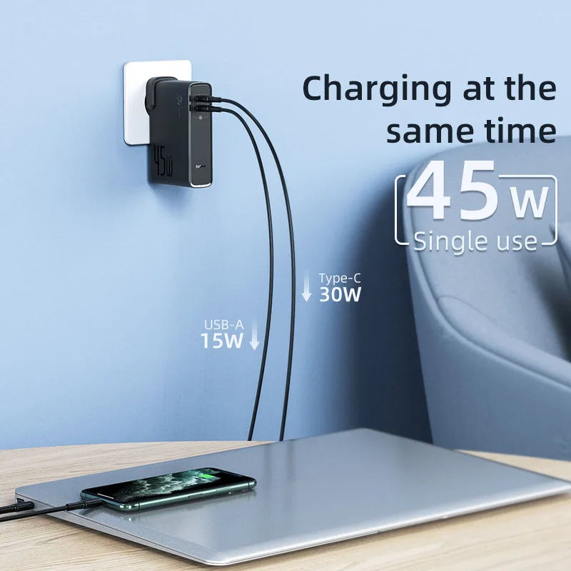 Baseus GaN 2-in-1 Power Bank & Wall Charger 10000mAh 45W