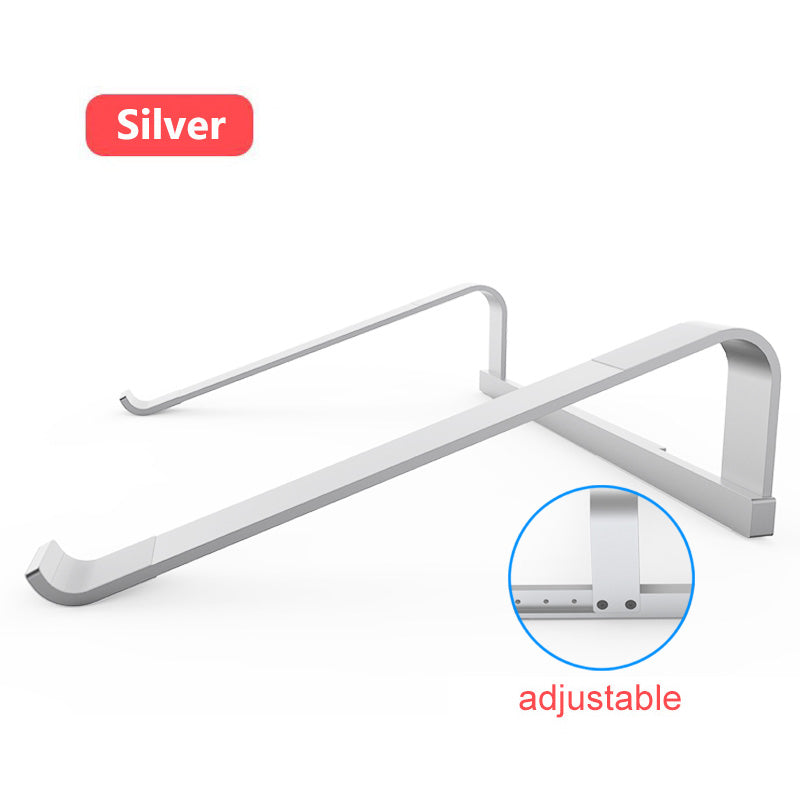 Premium adjustable aluminum laptop air stand in silver for 11-17 inch notebooks