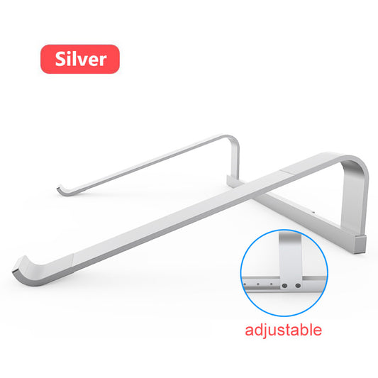 Premium adjustable aluminum laptop air stand in silver for 11-17 inch notebooks