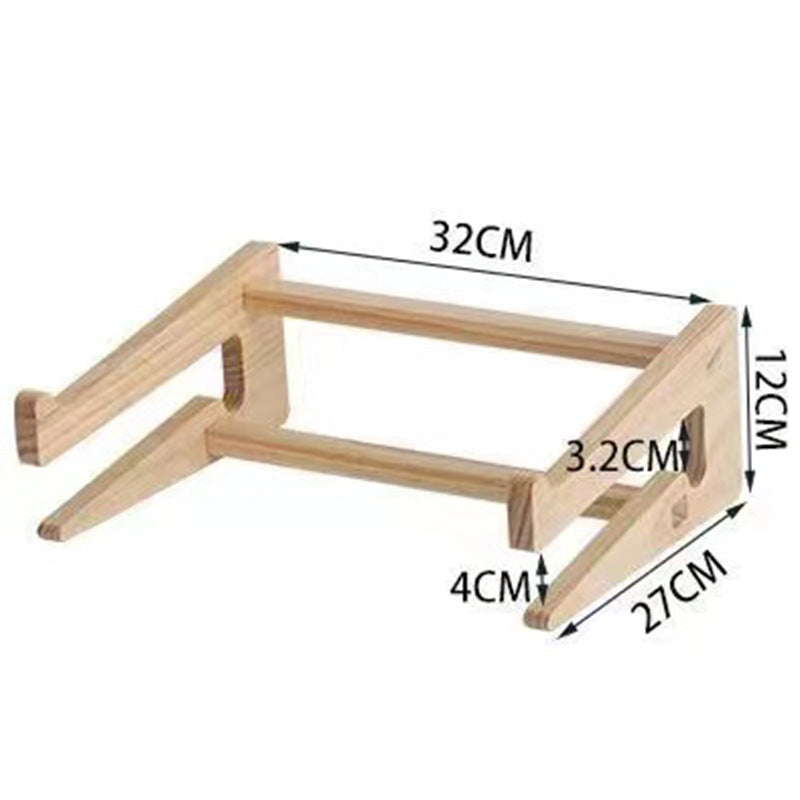 Bottom view of the stable and durable construction of the artisan wooden laptop stand