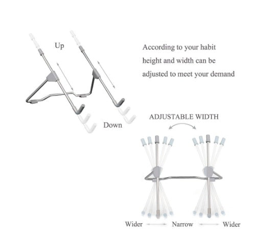 Ergonomic aluminum laptop and mobile holder base designed for professional workspaces