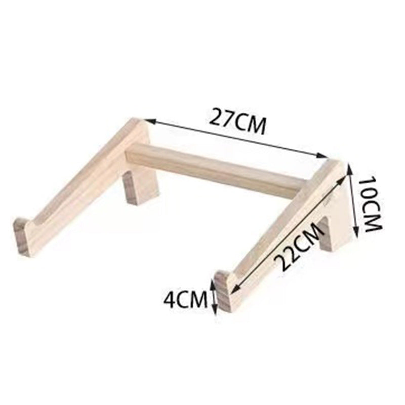 Side view of the fixed ergonomic viewing angle provided by the solid wooden laptop riser