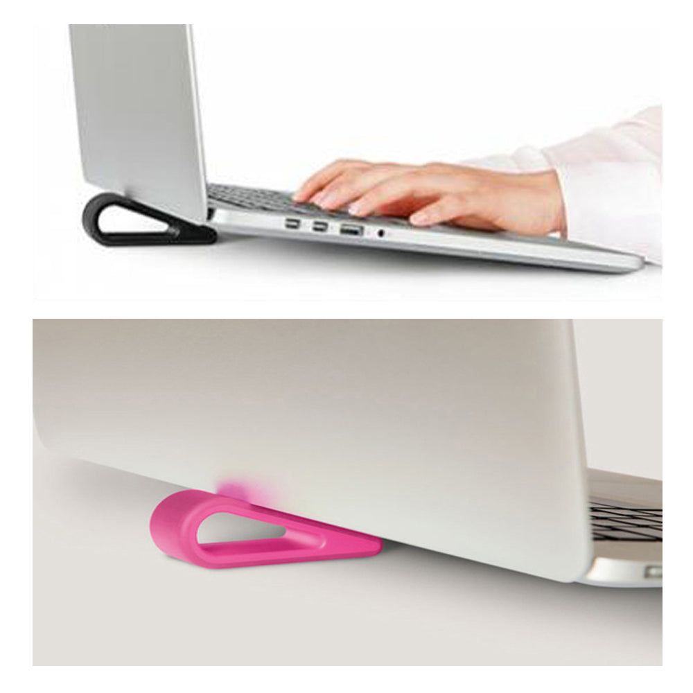 Close up of mini laptop radiator cooling feet in action