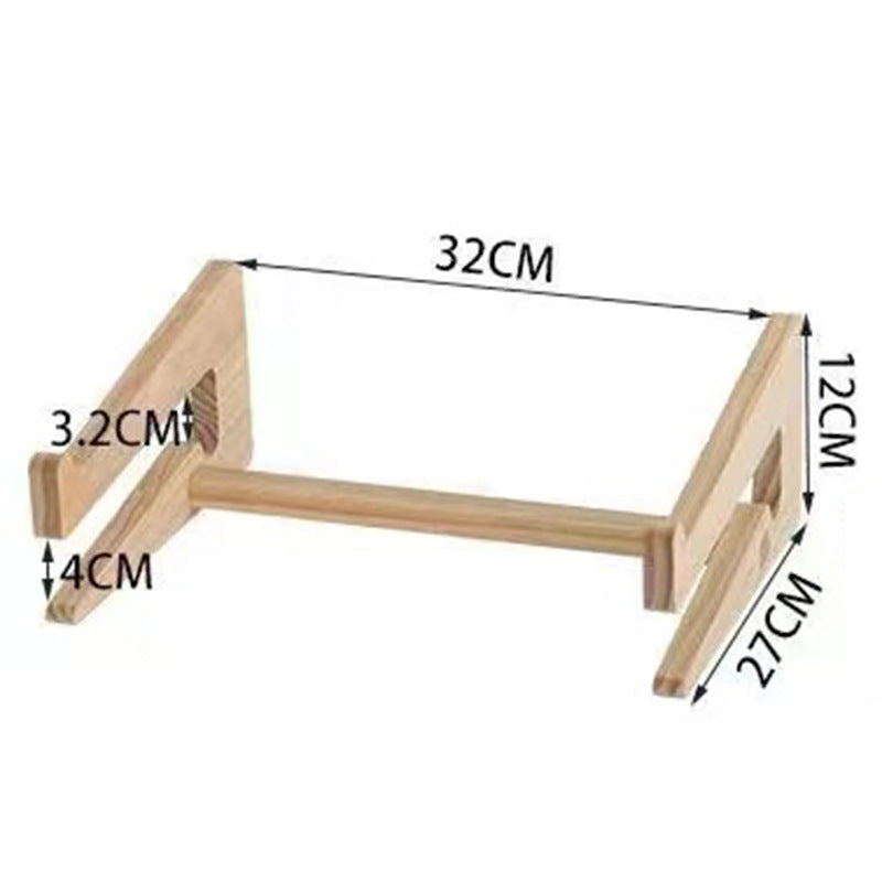 Minimalist design aesthetic of the wooden laptop and tablet stand in a cozy workspace