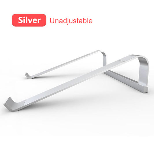Close up of hollowed-out aluminum laptop stand design for improved airflow and heat dissipation