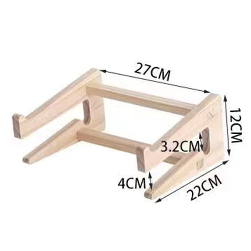 Universal wooden stand showcasing its capacity to hold both a MacBook and a tablet securely