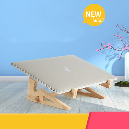Versatile wooden stand holding a tablet for ergonomic viewing in a home office environment