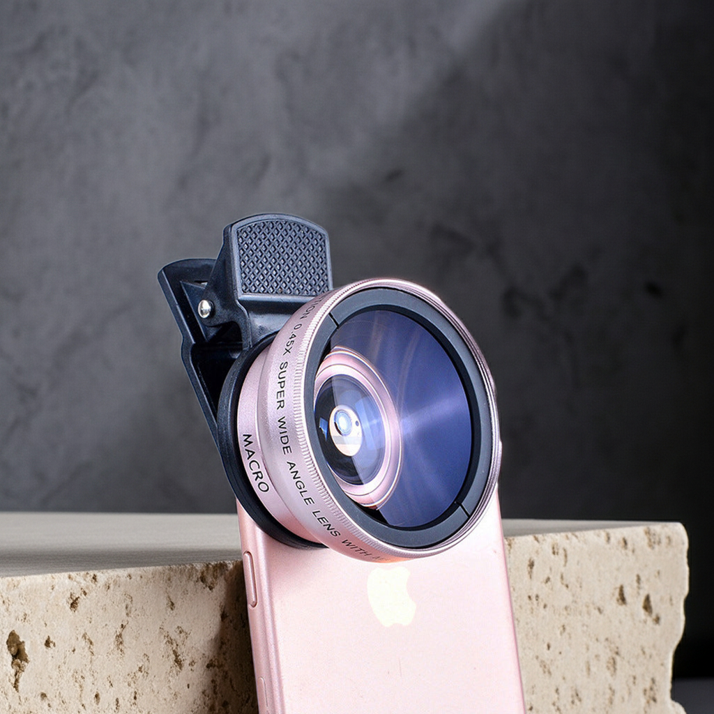 0.45X Wide Angle & Macro Clip-On Phone Camera Lens Combo
